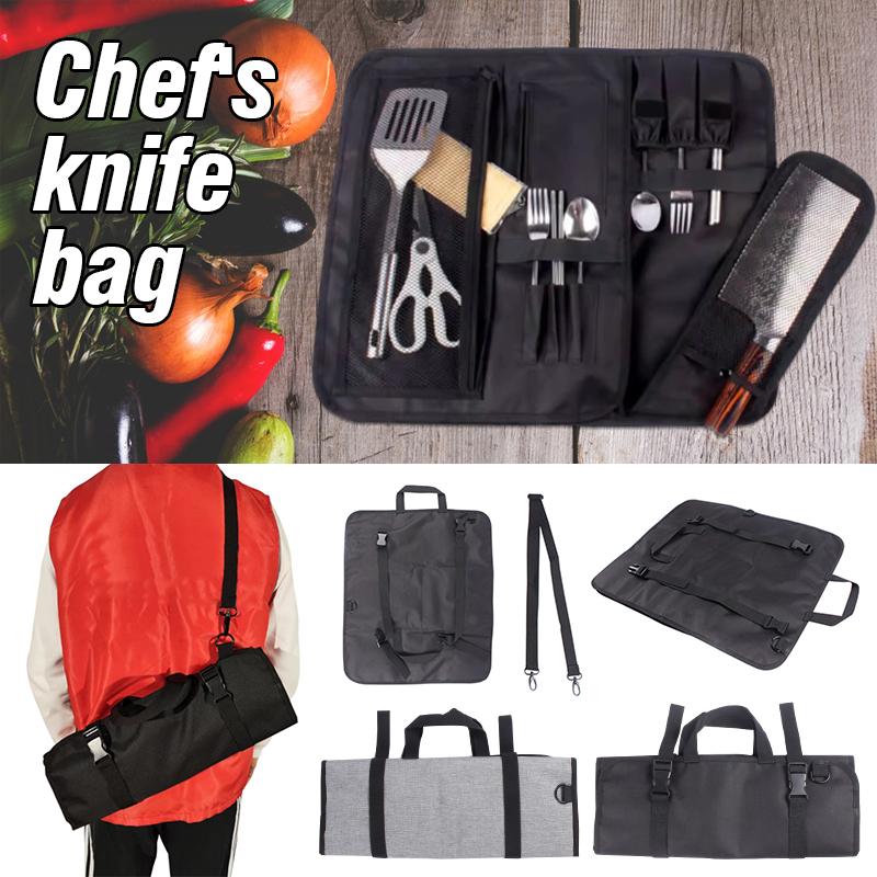 Сумка-рулон для ножей шеф-повара, складной профессиональный карман для хранения кухонных ножей, сумка для инструментов на открытом воздухе, переносной чехол для ножей для пикника