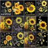 5D DIY Sunflowers Diamond Painting Kits Full Round Diamond Embroidery Cross Stitch Mosaic Art Home Decor Diamond