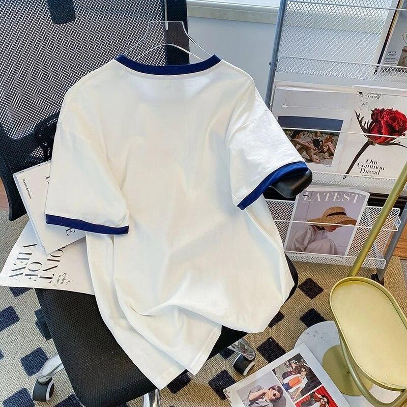 Cute and Fun Printed Women's T-shirt Summer Loose Versatile Ladies Short Sleeve Tee Round Neck Versatile Oversized Top