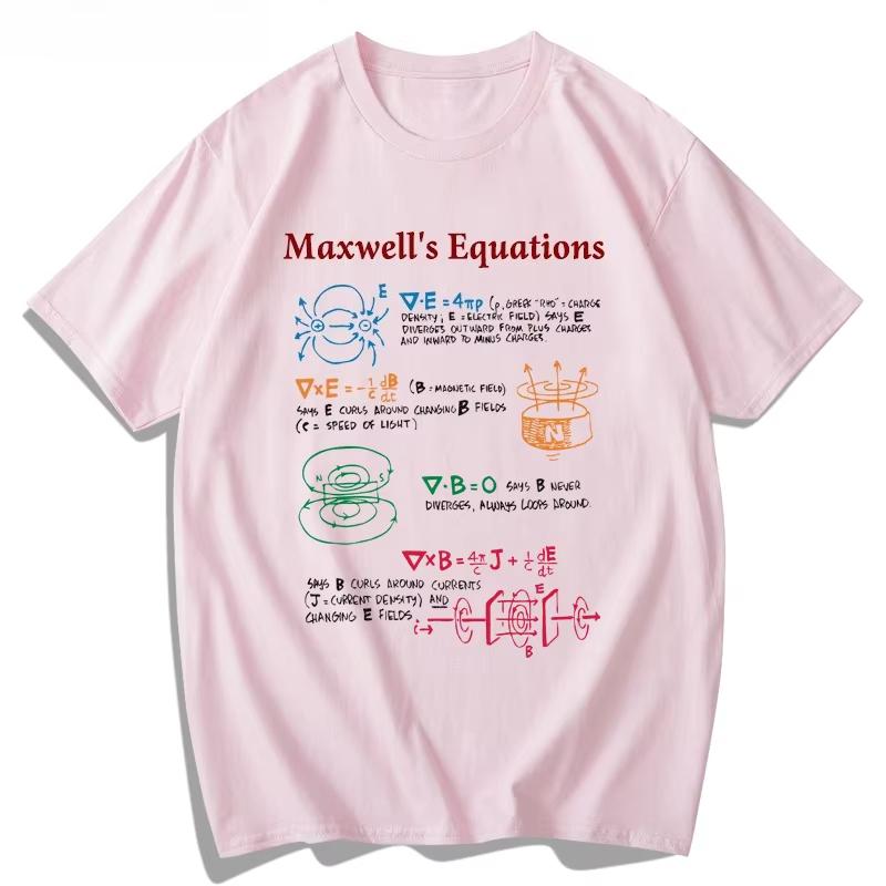 Модная формула уравнений Максвелла физика хлопковая футболка с коротким рукавом мужская летняя футболка научные исследования повседневная футболка с коротким рукавом