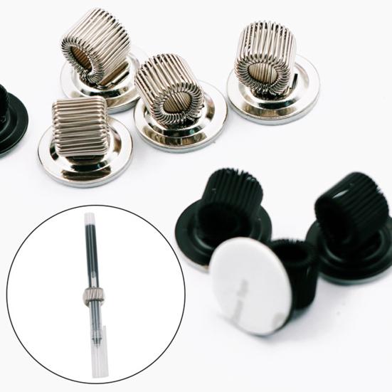 Spring Metal Pen Holder Clip Self Adhesive Mini Refrigerator Whiteboard Bulletin Board Notebook Tablet Stylus Gel Marker Pen Organizer Clip Stationery