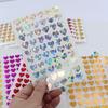 600pcs/10 Sheets Laser Hearts Love Stickers Glitter Adhesive Heart Sticker Labels For Student Planner Scrapbook