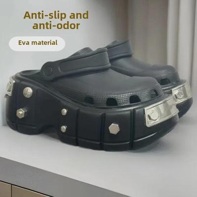 Босоножки Paris с матовым покрытием и закрытым носком на высокой подошве: Стильная пляжная обувь для пар, увеличивающая рост