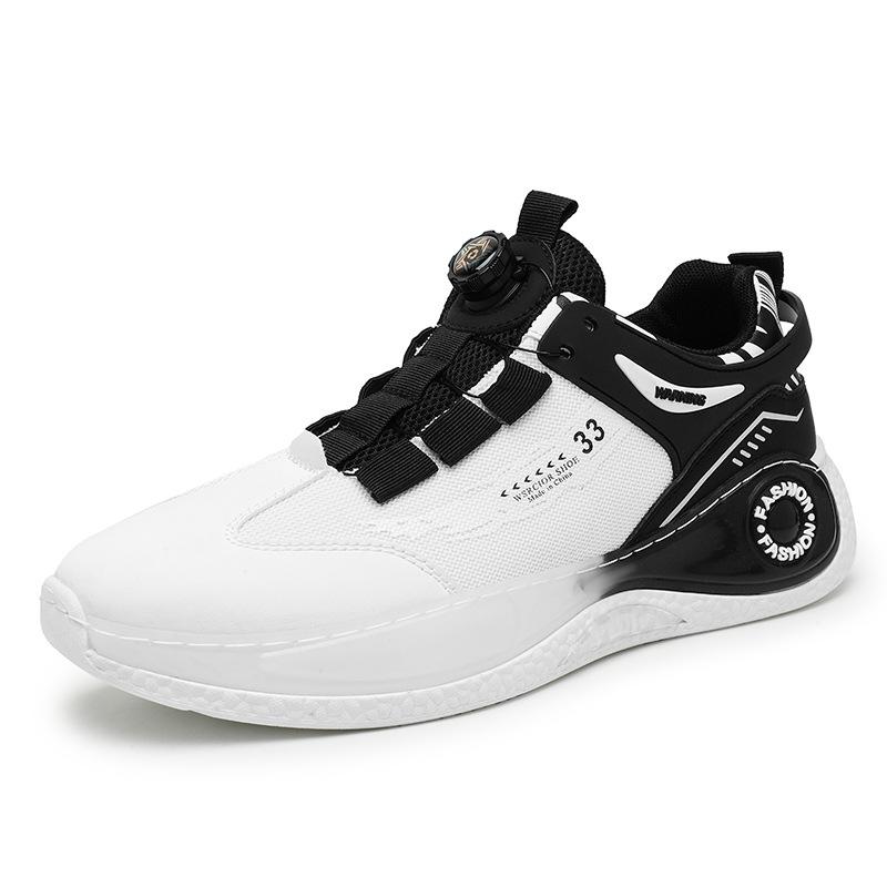 Кроссовки мужские весенне-осенние новые баскетбольные кроссовки на платформе, повышающие комфорт спорта и отдыха, летающие тканые дышащие вращающиеся пряжки m