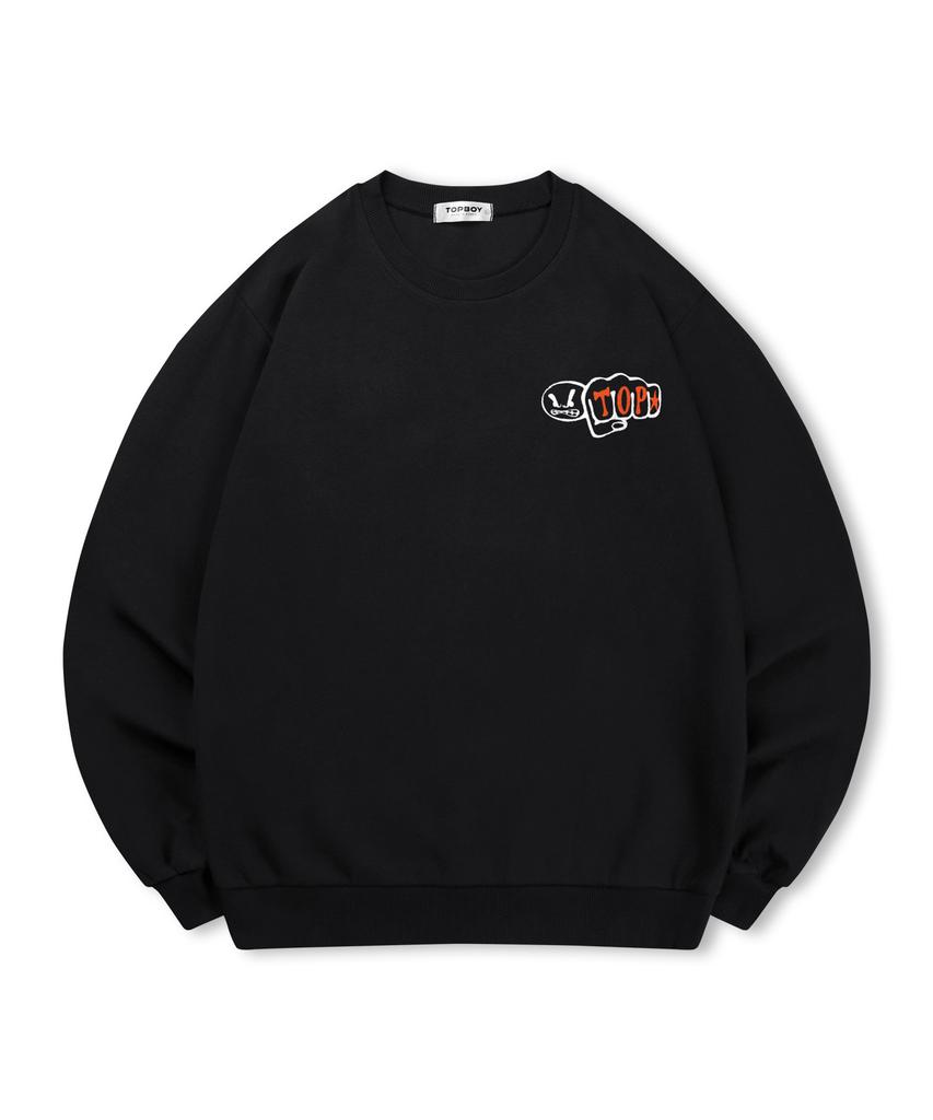 TOPBOY [Non-Fleece Or Fleece] Blowfist Printed Sweatshirt (Type A)