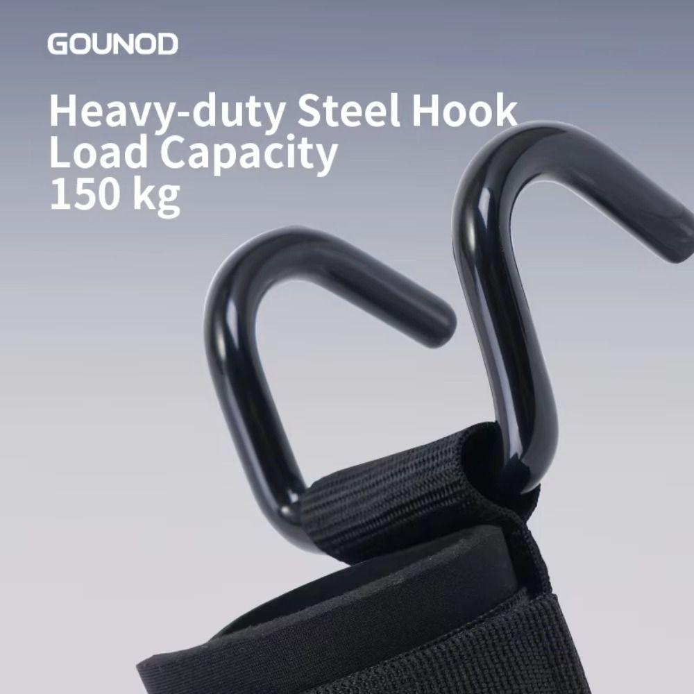 1 pair Pull-up Auxiliary Power Wrist Guard Non-Slip Steel Hook Grips Strap Gym