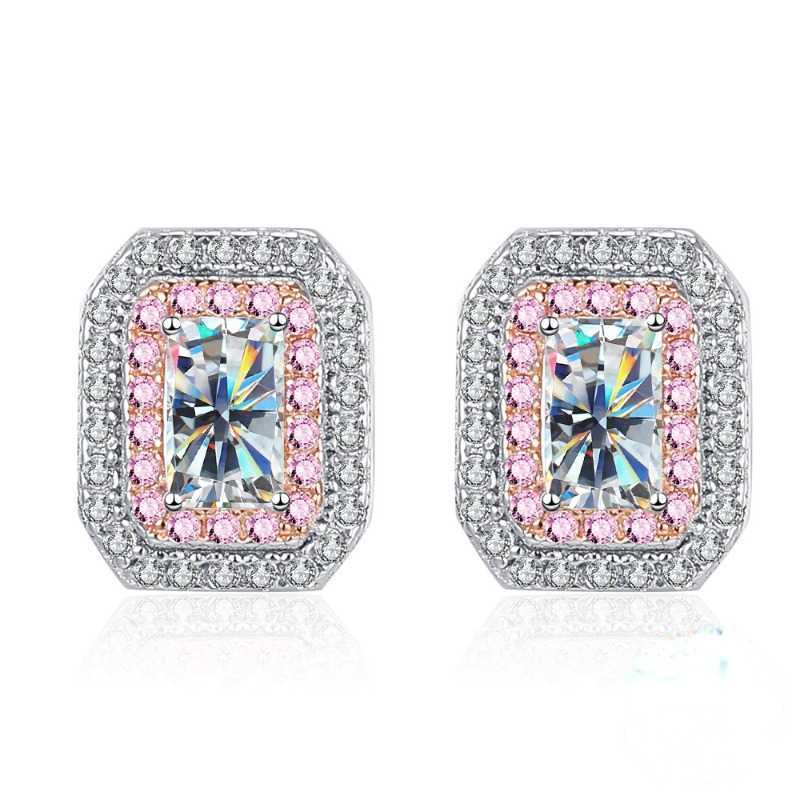 SACEGEMS Certified 0.5ct D Color Moissanite Stud Earrings for Women Diamond Ear Studs 925 Sterling Silver Wedding Jewelry GRA