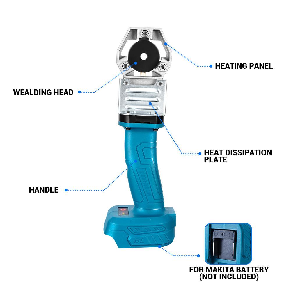 340° Cordless Hot Melt Machine 20/25/32mm Efficient Rechargeable PPR/PB/PE Pipe Welding Machine For Makita Battery