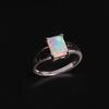 925 Sterling Silver Colorful October Birthstone Natural Opal Ring Elegant Noble Women's Anniversary & Holiday Gift