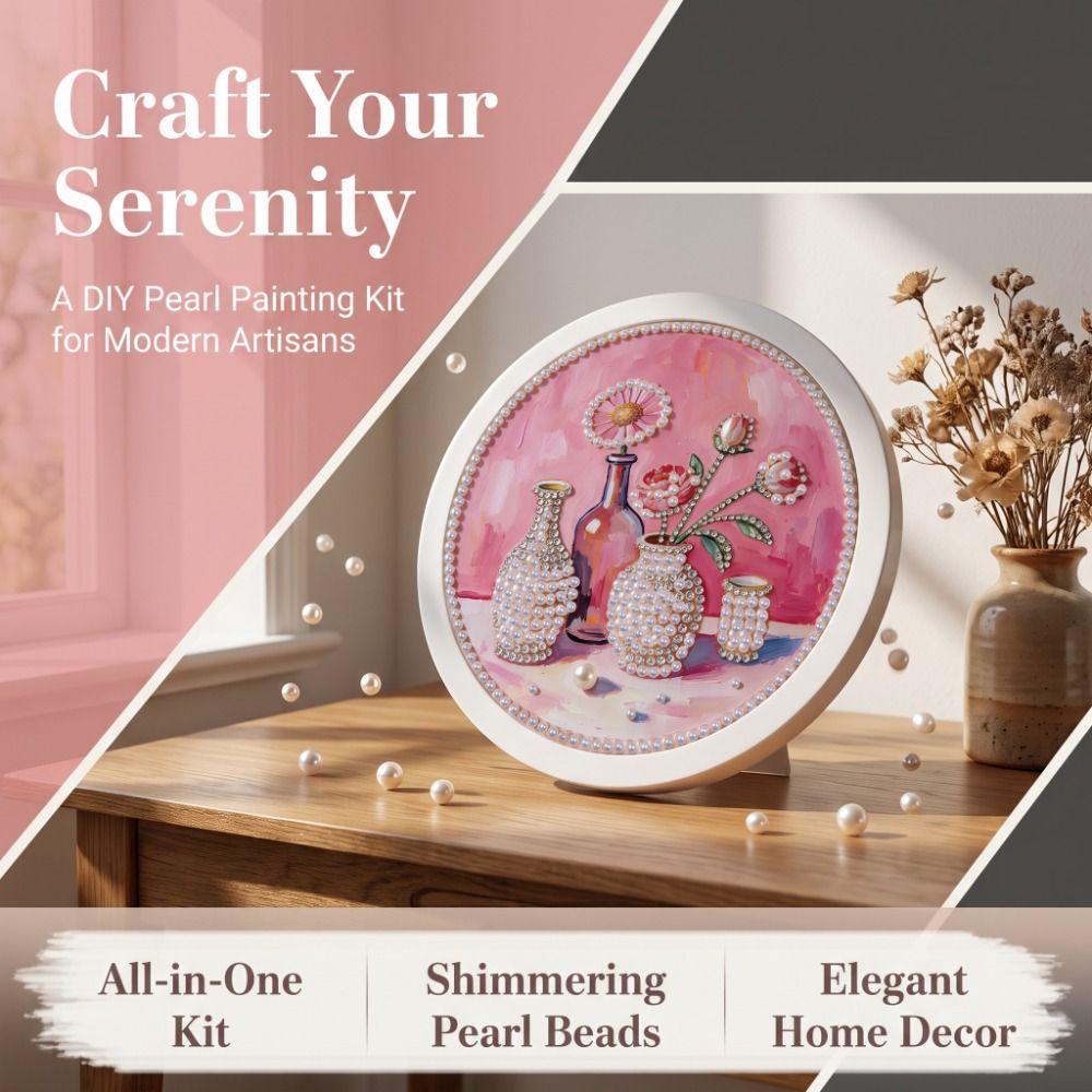 Flower DIY Painting Material Pack Whale Self-Adhesive Paintings Round Shape Pearl Painting Gift