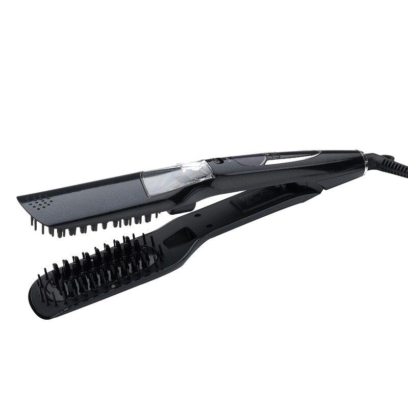 Hair Flat Iron LCD Hair Steam Straightener Brush Electric Dry & Wet Hair Iron Steam Straighten Comb Styling Tool