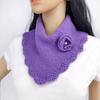 Solid Color Wavy Edge False Collar Crochet Flower Neck Warmer Fashion Women Knit Triangle Scarf