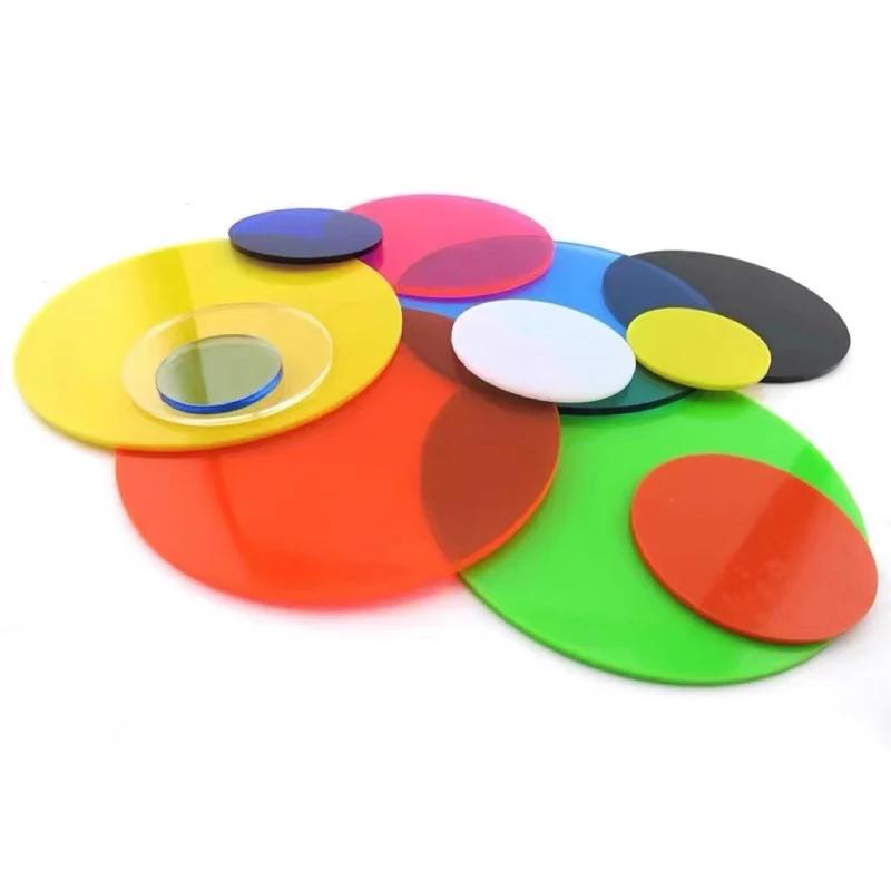 Цветная полупрозрачная акриловая пластина ПММА Оргстекло Круглая форма Тонированная пластина Толщина 3 мм Для DIY/Выставочных проектов/Свадебного и домашнего декора