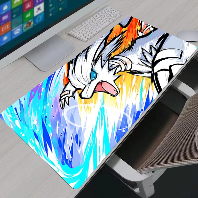 Коврик для мыши Аниме Игровой P-Pokemon Zekrom Reshiram Коврик для мыши Ноутбук Игрок Компьютер Аксессуары Нескользящая Резиновая Клавиатура Настольный Коврик