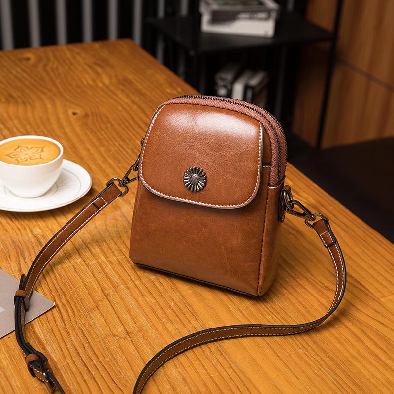 Весенне-летняя сумка кроссбоди для женщин, универсальная вертикальная многослойная сумка через плечо, маленькая сумка в стиле ретро, модная высококлассная сумка для мобильного телефона