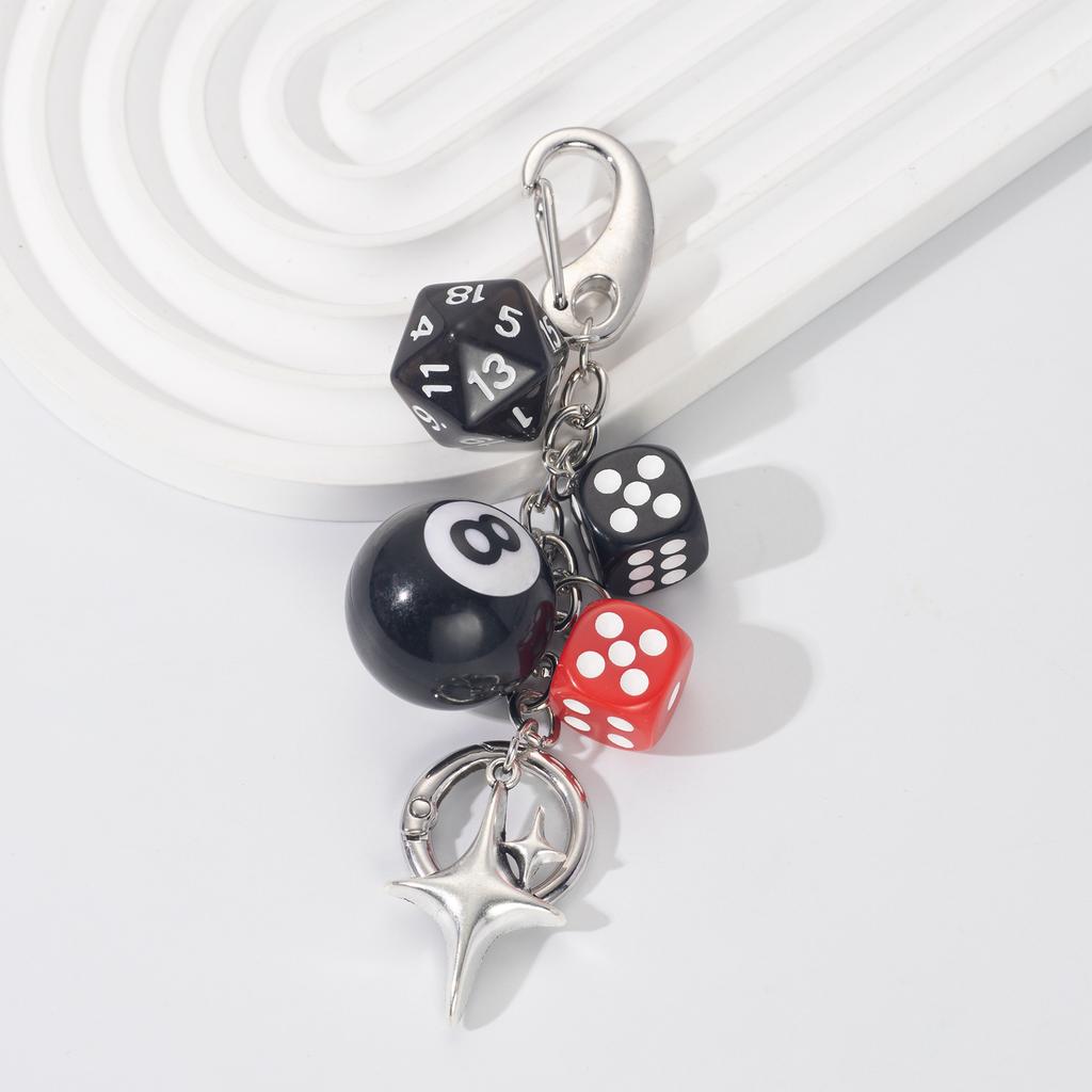 Кости Нет. 8 Бильярдный брелок Y2K Подвеска Звездный взрыв Подвески для сумки Панк Украшение Аксессуары