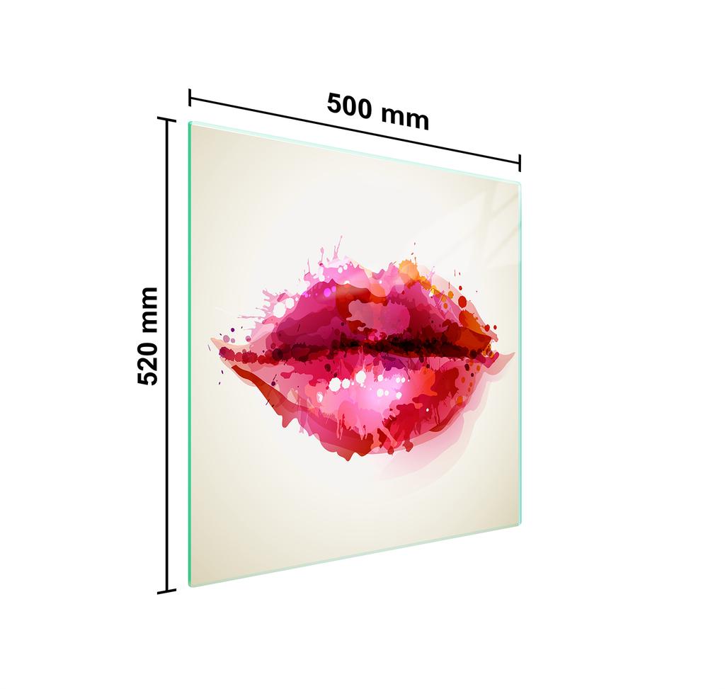 Glass protective plate for the stove 50x52 Mouth
