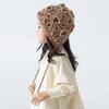 Crochet Beret Cap Hollow Flower Skullies Hat Breathable Princess Cap  for Child Girls