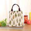 Печать милой многоразовой хлопчатобумажной сумки для обеда изолированная сумка-холодильник пакет коробки для завтрака