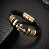 Luxury Mens Bracelet Cross Titanium Steel Vintage Fashion Jewelry Leather Braided Trend Personality Hot Selling Bangles