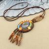 Boho Handmade Party Ethnic Jewelry Mala Wood Bead Buddhist Nepal Necklace Ethnic Pendant