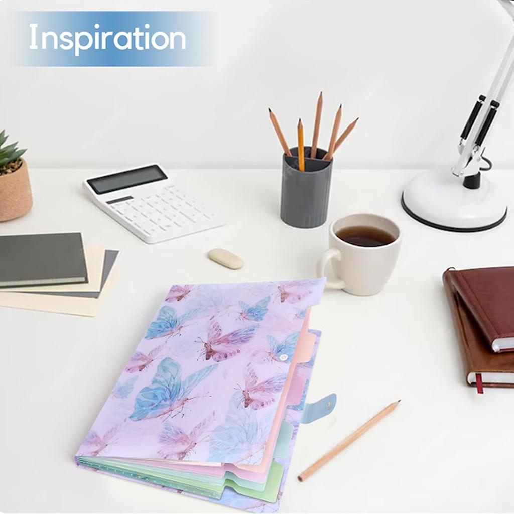 Forest Series Expanding File Folder Stylish Funky Cute Retro Document Organizer with Natural Scenes for Students,Teachers & Freelancers - Blue