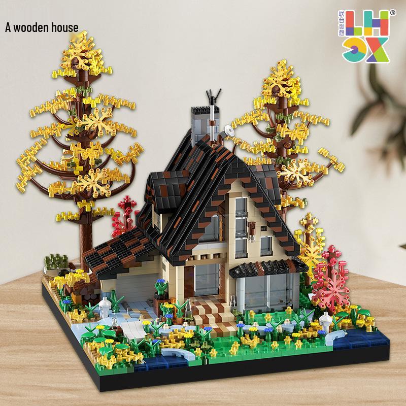 Lego Лесной Деревянный Дом Образовательные Строительные Блоки для Детей - Вилла для Мальчиков Архитектурный Подарок