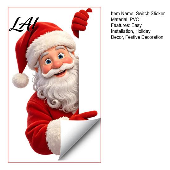 Waterproof Window Film for Christmas Glow in The Dark Santa Claus Switch Sticker Decorative PVC Luminous Wall Decal Durable Seasonal Decor