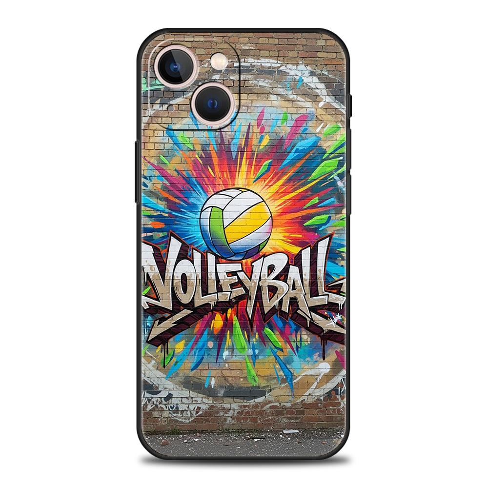 Volleyball Painted Phone Case Cover for iPhone 17 16 15 14 13 12 Pro Max 11 Pro Max 17 AIR Shockproof Soft TPU Shell Fundas Bags
