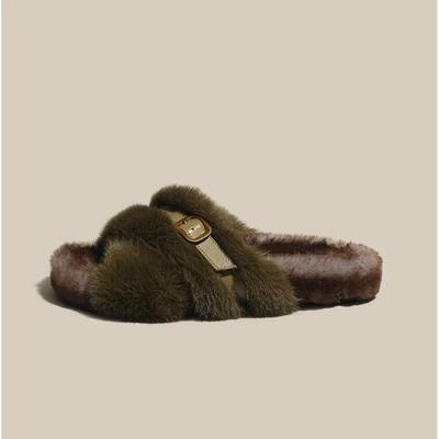 Женские плюшевые тапочки, теплые, осень-зима, новые, повседневные, уличные, на толстой подошве, хлопковые тапочки, домашняя обувь из хлопка, женская обувь на плоской подошве