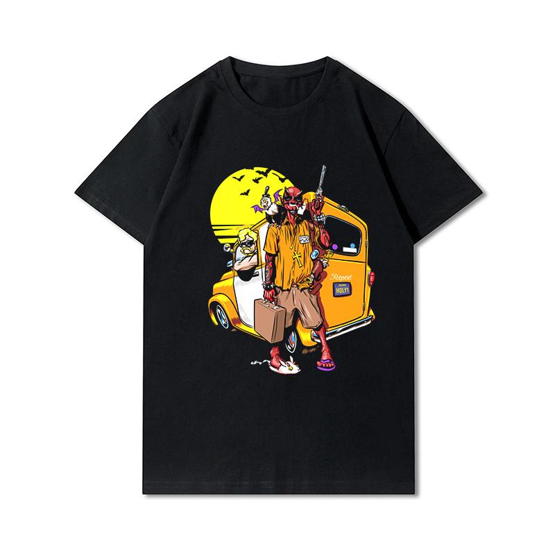 Летние мужские футболки с графическим рисунком, мужские футболки в стиле Харадзюку, винтажные рубашки унисекс с короткими рукавами большого размера