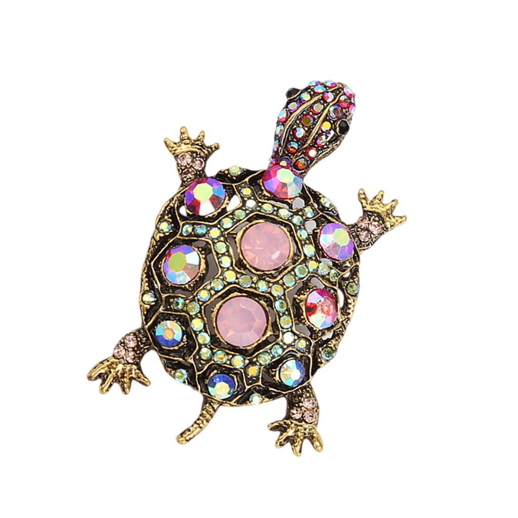 Sparkling Rhinestones Turtle Brooches Alloy Pins Elegant Brooch Alloy Texture Statement Brooch for Special Occasions
