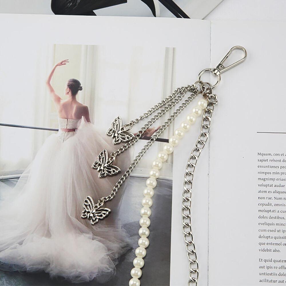 Multi Layer Pearls Jeans Chain Retro Style Pearl Waist Chain Versatile