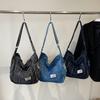 Denim Bag Women's Large Capacity Trendy Casual Shoulder Bag Retro Trendy Fashion Portable Messenger Bag