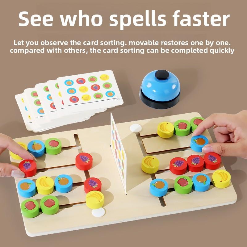 Nonelectric Wooden Puzzle Game For Children With Fruit Matching And Cognitive Skills