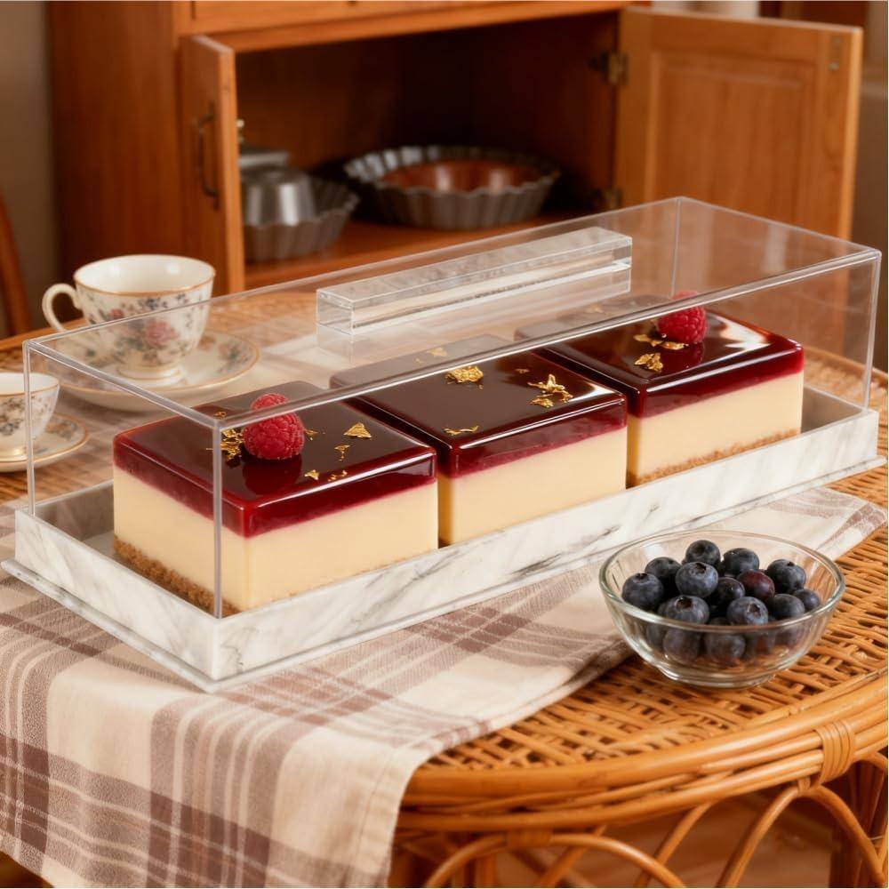 Dust-proof Cake Packaging Box Non-slip Bottom Bread Storage Container Cake Display Tray  Hotel