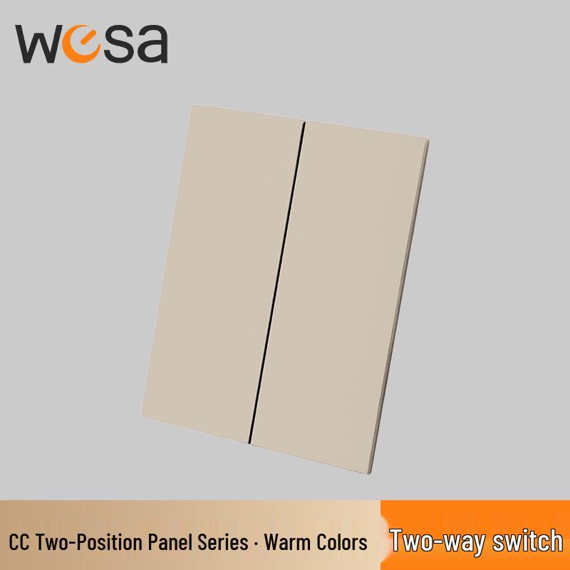 WESA European Standard Multi-hole Socket Panel with Warm Colors, Flame Retardant Protection, and Simple European Style Switch