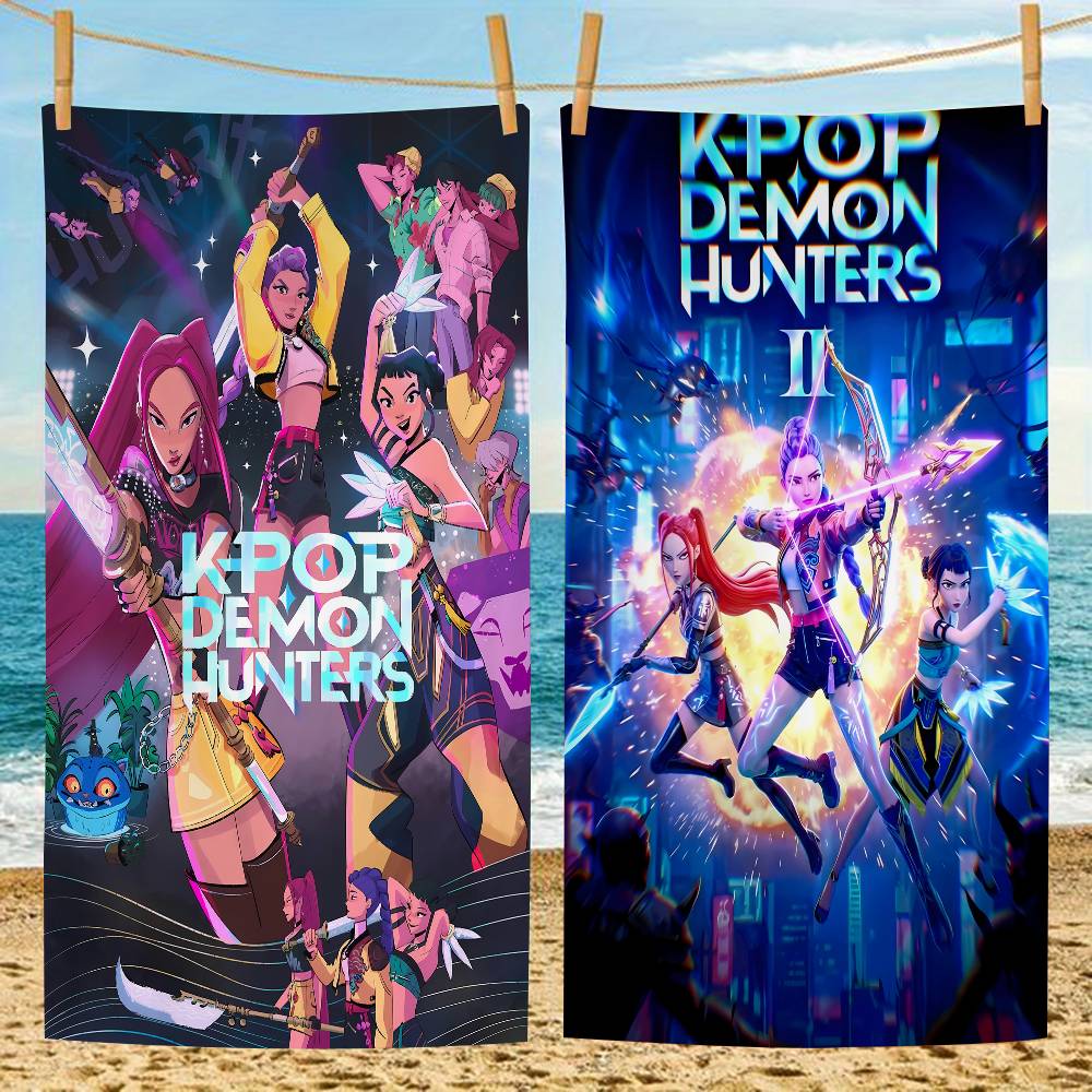 KPOP D-Demon H-Hunters Большие Микрофибровые Пляжные Полотенца Быстросохнущее Полотенце Песчаные Пляжные Полотенца Полотенце для Бассейна для Путешествий Бассейн Йога