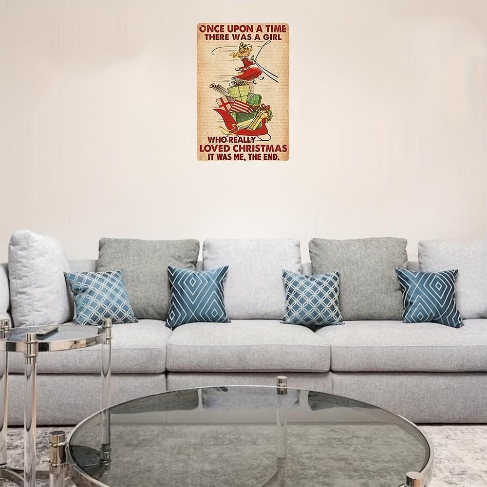 1pc Rustic Christmas Metal Sign 8x12 Inch Vintage Holiday Wall Decor Waterproof and Weather Resistant Outdoor/Indoor Artwork