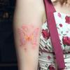 Waterproof Pink Butterfly Clavicle Tattoo Sticker, Washable for Students