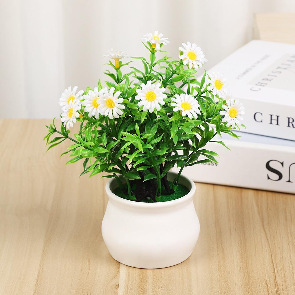 18*22cm Simulation Plant Flowers Plastic Fake Flower Potted Fence Flower Set Home Decor