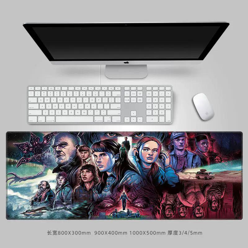 Премиальная персонализированная креативная коврик для мыши StrangerThings кожаный коврик для мыши периферийная подставка для клавиатуры компьютера большого размера офисный коврик для стола коврик для клавиатуры