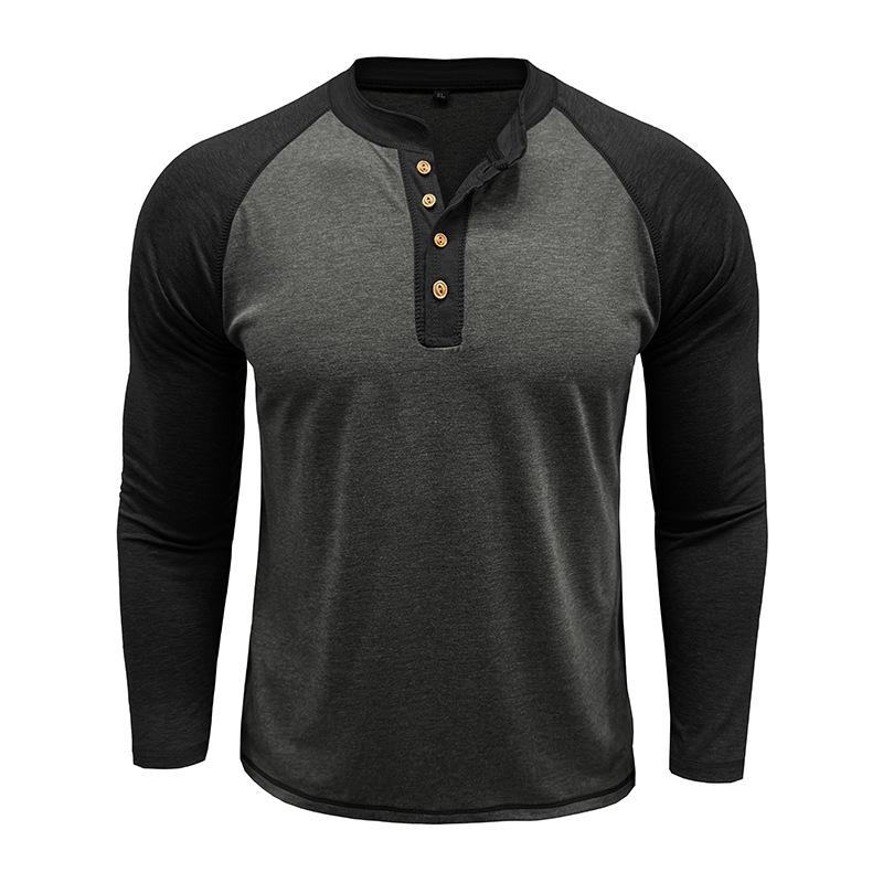 Men S Long Sleeve Henley T Shirt Plus Size Raglan Sleeve Pullover