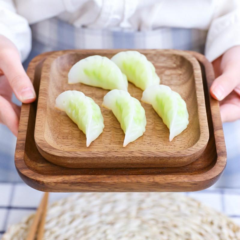 Бытовой деревянный поднос кофейная тарелка японский взрослый квадратный черепаховый сплошной цвет нескользящий