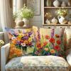 Mountain Wildflowers Pattern Home Decor Pillowcase Bedroom Living Room Sofa Decoration Polyester Cushion Cover With Zipper