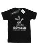 Женская/женская хлопковая футболка бойфренда с логотипом Oswald