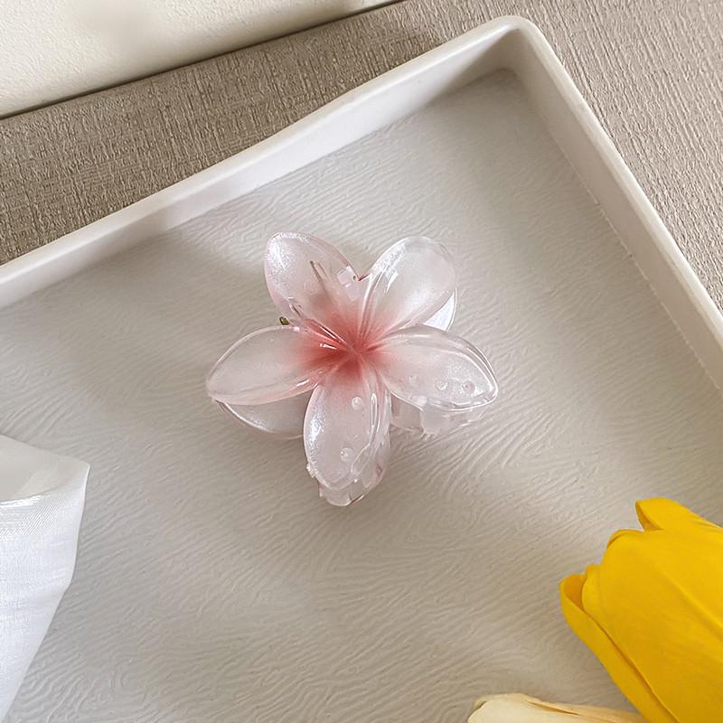 6cm Acrylic Gradient Frangipani Hair Clip Women Korean Sweet Shark Clip Hair Accessories
