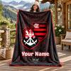 Cesta flamengo Custom Name Flannel Blanket Personalized Soft Warm Plush Throw Blanket Customized Gift for Family Friends