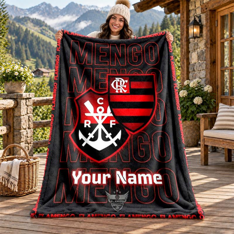 Cesta flamengo Custom Name Flannel Blanket Personalized Soft Warm Plush Throw Blanket Customized Gift for Family Friends