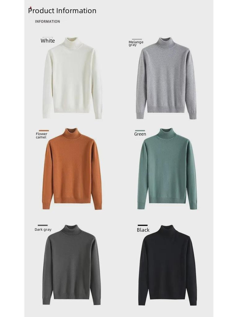 Мужской модный брендовый свитер с высоким воротом — свободный, теплый, толстый, на осень/зиму